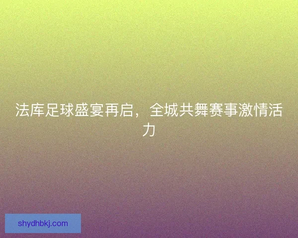 法库足球盛宴再启，全城共舞赛事激情活力