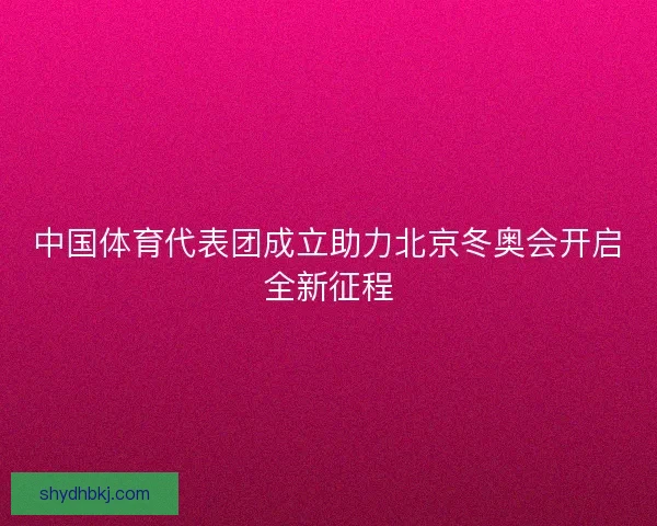 中国体育代表团成立助力北京冬奥会开启全新征程