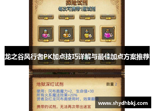 龙之谷风行者PK加点技巧详解与最佳加点方案推荐