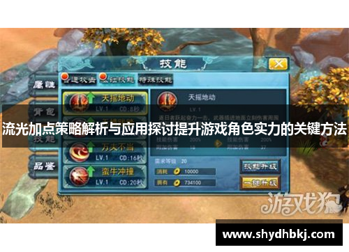 流光加点策略解析与应用探讨提升游戏角色实力的关键方法